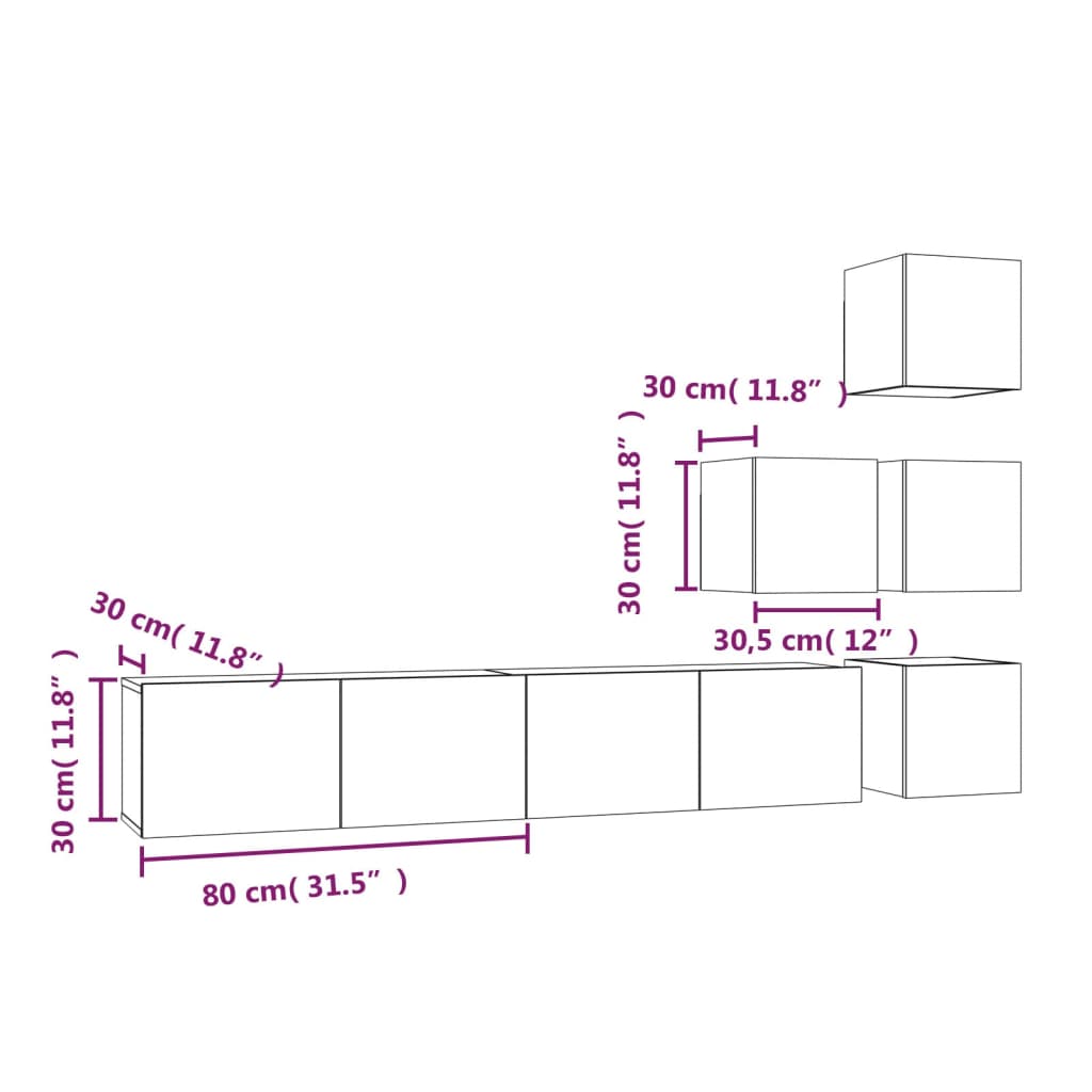 Tv-wandmeubel bewerkt hout sonoma eikenkleurig is nu te koop bij PeponiXL, paradijselijk wonen!