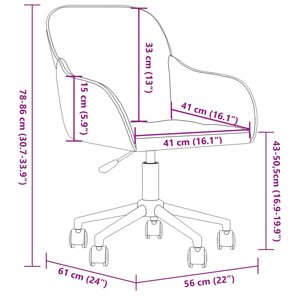 Kantoorstoel draaibaar fluweel crèmekleurig is nu te koop bij PeponiXL, paradijselijk wonen!