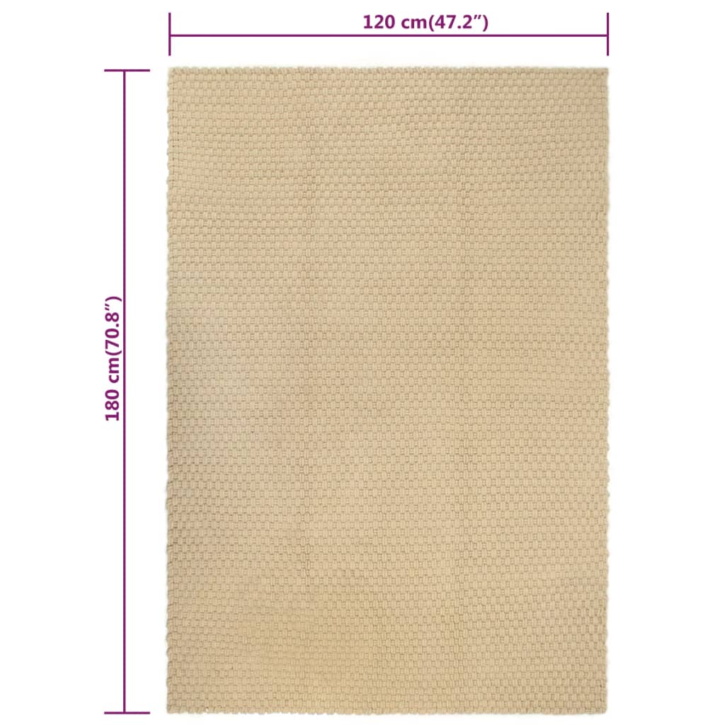 Vloerkleed rechthoekig 120x180 cm katoen naturel is nu te koop bij PeponiXL, paradijselijk wonen!