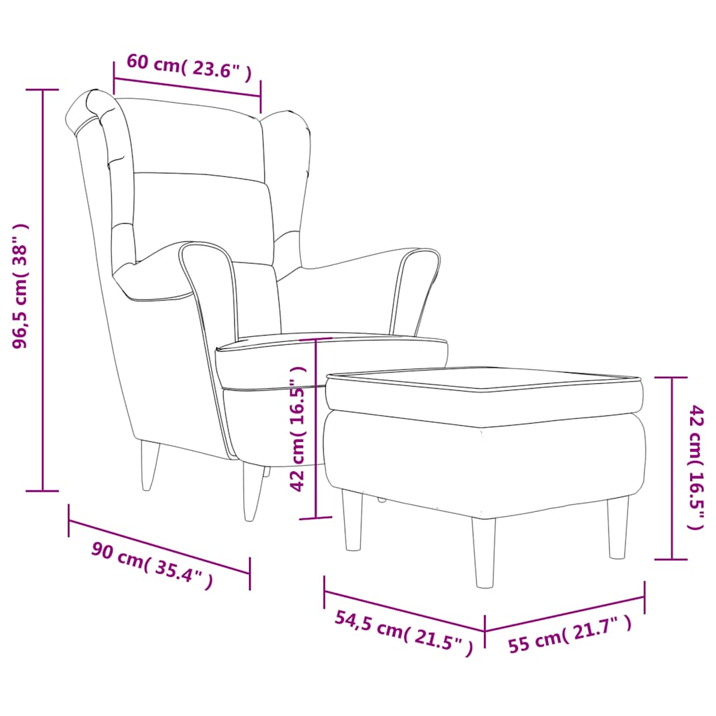 Fauteuil met voetenbank fluweel blauw is nu te koop bij PeponiXL, paradijselijk wonen!