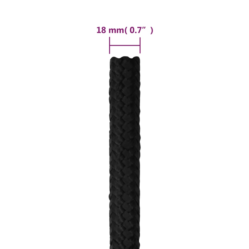 Boottouw 18 mm 50 m polypropeen zwart is nu te koop bij PeponiXL, paradijselijk wonen!