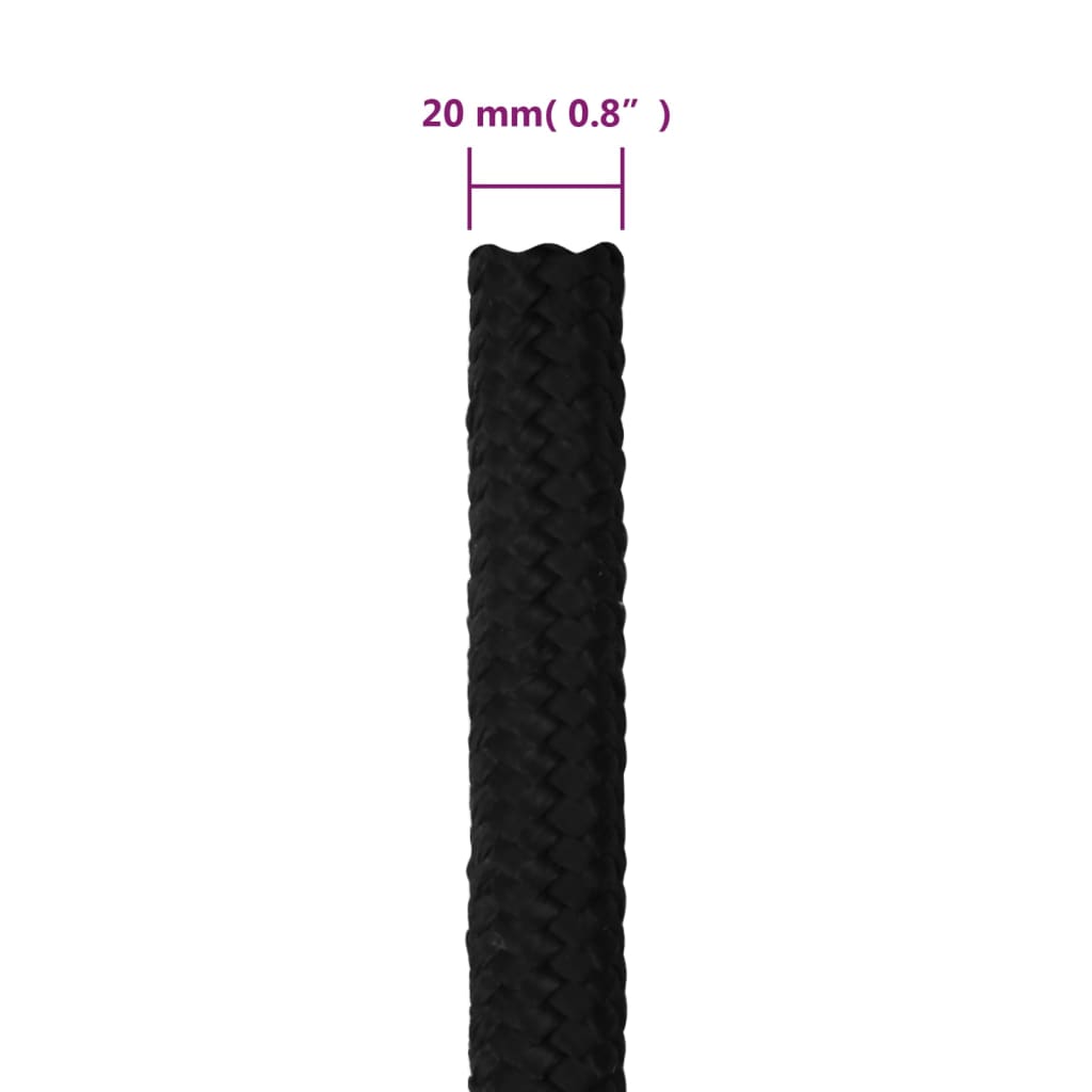 Werktouw 20 mm 100 m polyester zwart is nu te koop bij PeponiXL, paradijselijk wonen!
