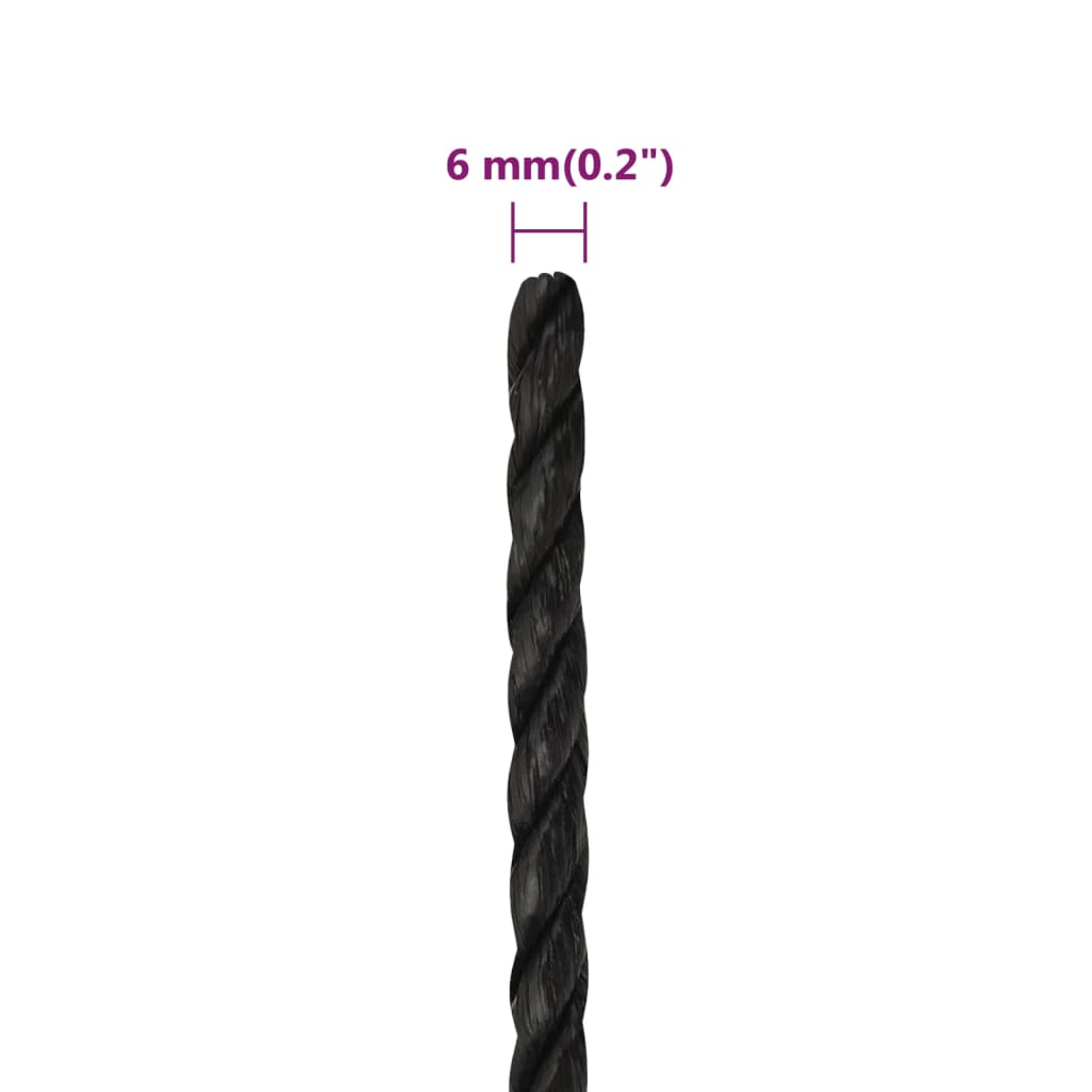 Werktouw 6 mm 250 m polypropeen zwart is nu te koop bij PeponiXL, paradijselijk wonen!