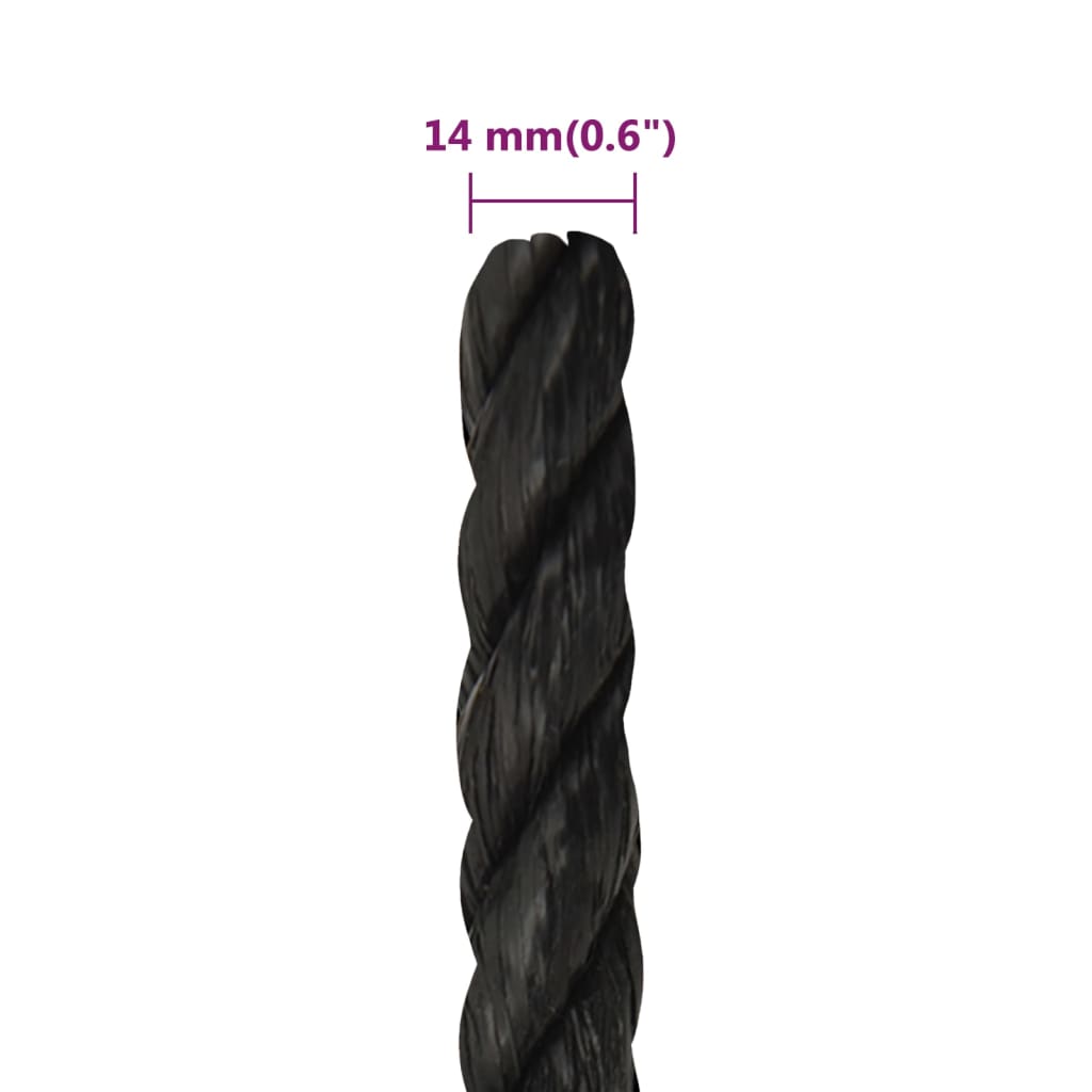 Werktouw 14 mm 50 m polypropeen zwart is nu te koop bij PeponiXL, paradijselijk wonen!
