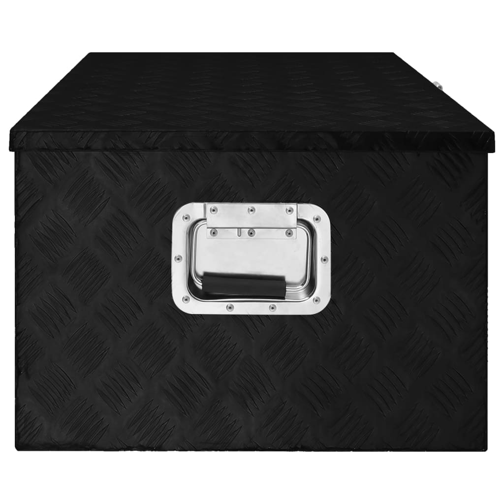 Opbergbox 100x55x37 cm aluminium zwart is nu te koop bij PeponiXL, paradijselijk wonen!