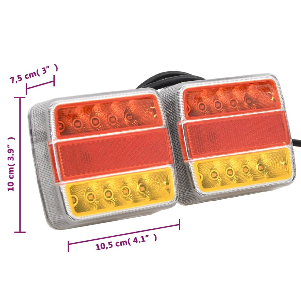 Aanhangerlampen 2 st LED-lamp 12 V 10,5x7,5x10 cm rood is nu te koop bij PeponiXL, paradijselijk wonen!