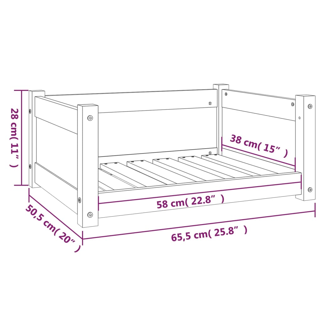 Hondenbed 65,5x50,5x28 cm massief grenenhout is nu te koop bij PeponiXL, paradijselijk wonen!