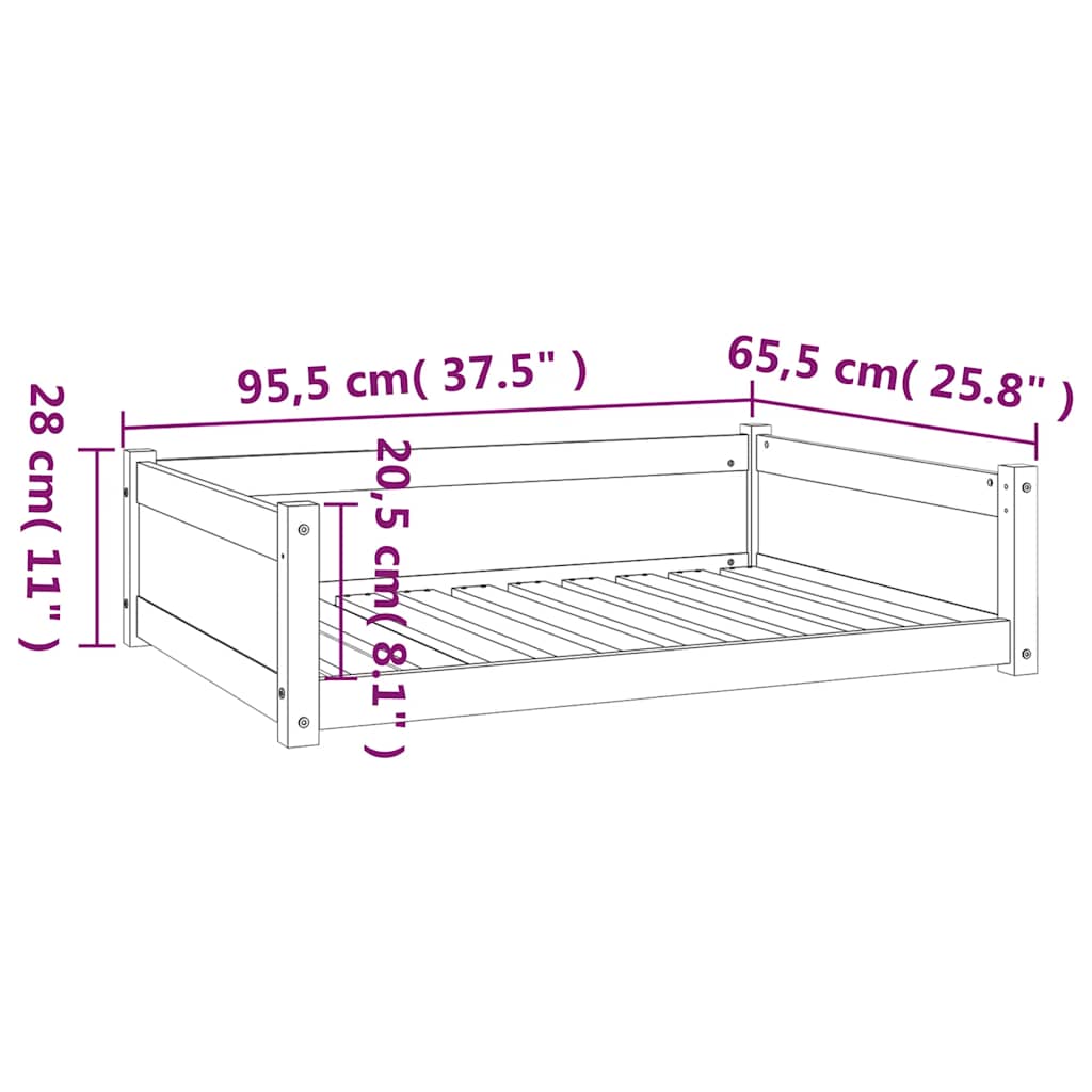 Hondenmand 95,5x65,5x28 cm massief grenenhout is nu te koop bij PeponiXL, paradijselijk wonen!