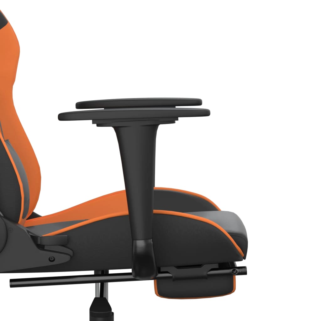 Massage gamestoel met voetensteun kunstleer zwart en oranje is nu te koop bij PeponiXL, paradijselijk wonen!