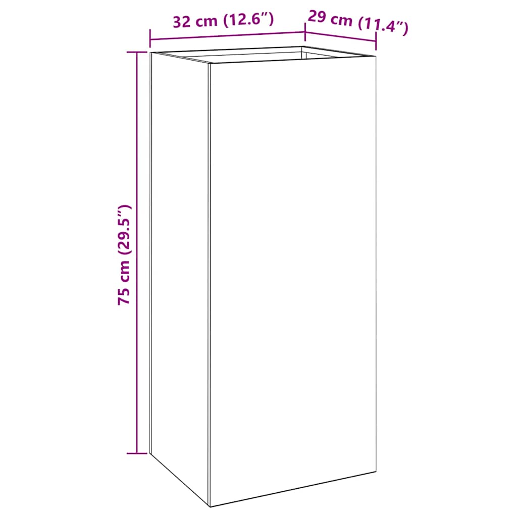 Plantenbak 32x29x75 cm cortenstaal is nu te koop bij PeponiXL, paradijselijk wonen!