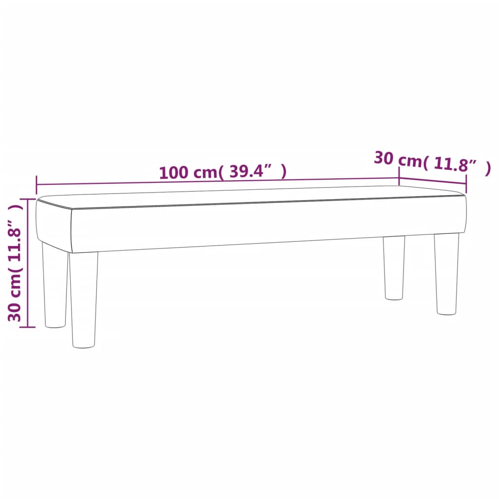 Bankje 100x30x30 cm stof donkerbruin is nu te koop bij PeponiXL, paradijselijk wonen!