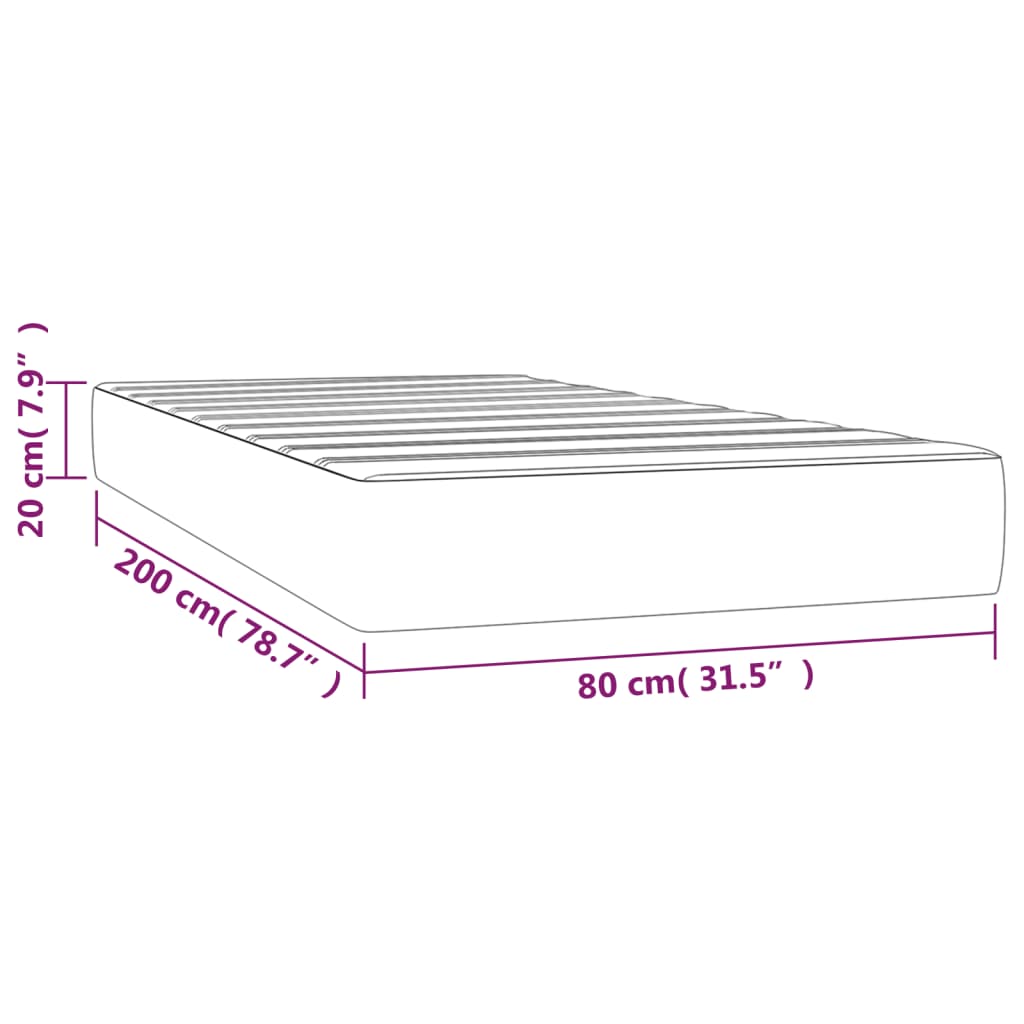 Pocketveringmatras medium 80x200x20 cm fluweel roze is nu te koop bij PeponiXL, paradijselijk wonen!