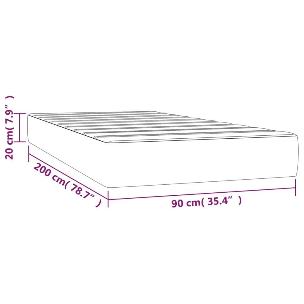 Pocketveringmatras medium 90x200x20 cm fluweel donkerblauw is nu te koop bij PeponiXL, paradijselijk wonen!