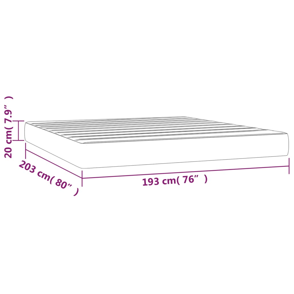 Pocketveermatras medium king 193x203x20 cm stof lichtgrijs is nu te koop bij PeponiXL, paradijselijk wonen!