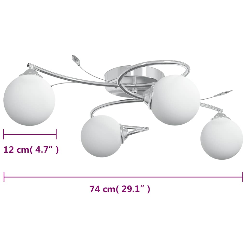 Plafondlamp met glasbollen rond 4xG9 is nu te koop bij PeponiXL, paradijselijk wonen!