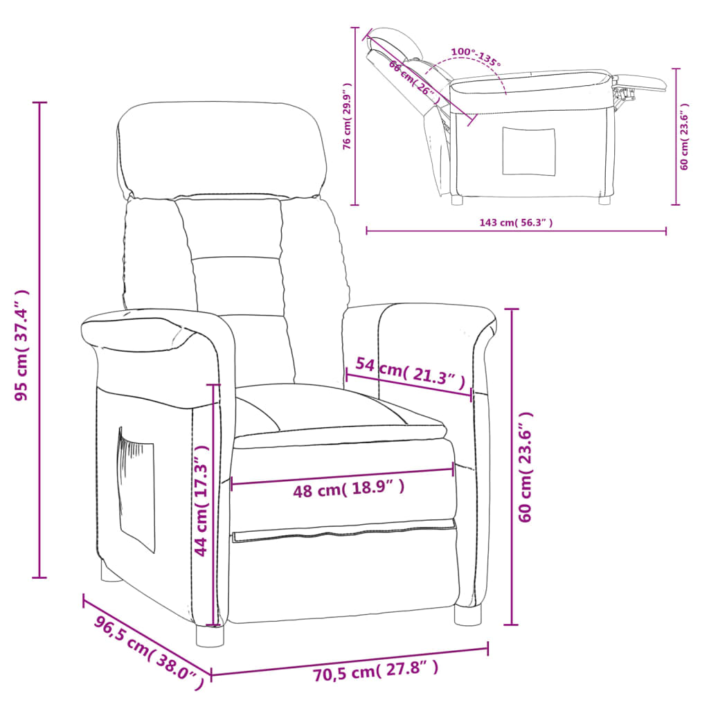 Fauteuil verstelbaar microvezelstof beige is nu te koop bij PeponiXL, paradijselijk wonen!