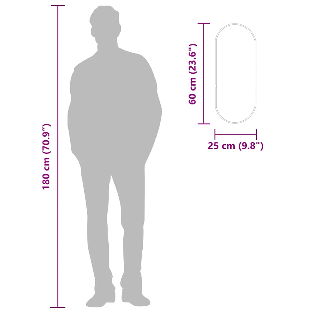 Wandspiegel 60x25 cm ovaal goudkleurig is nu te koop bij PeponiXL, paradijselijk wonen!