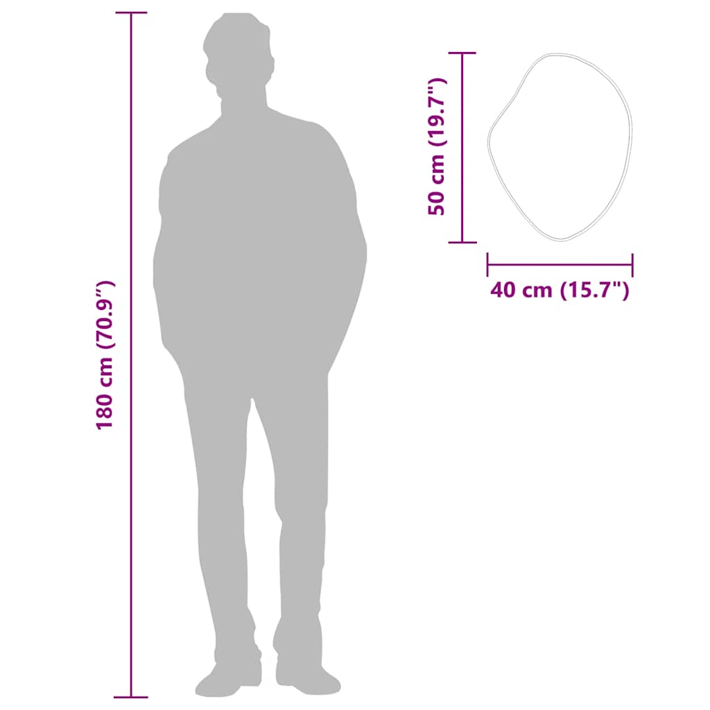 Wandspiegel 50x40 cm zilverkleurig is nu te koop bij PeponiXL, paradijselijk wonen!