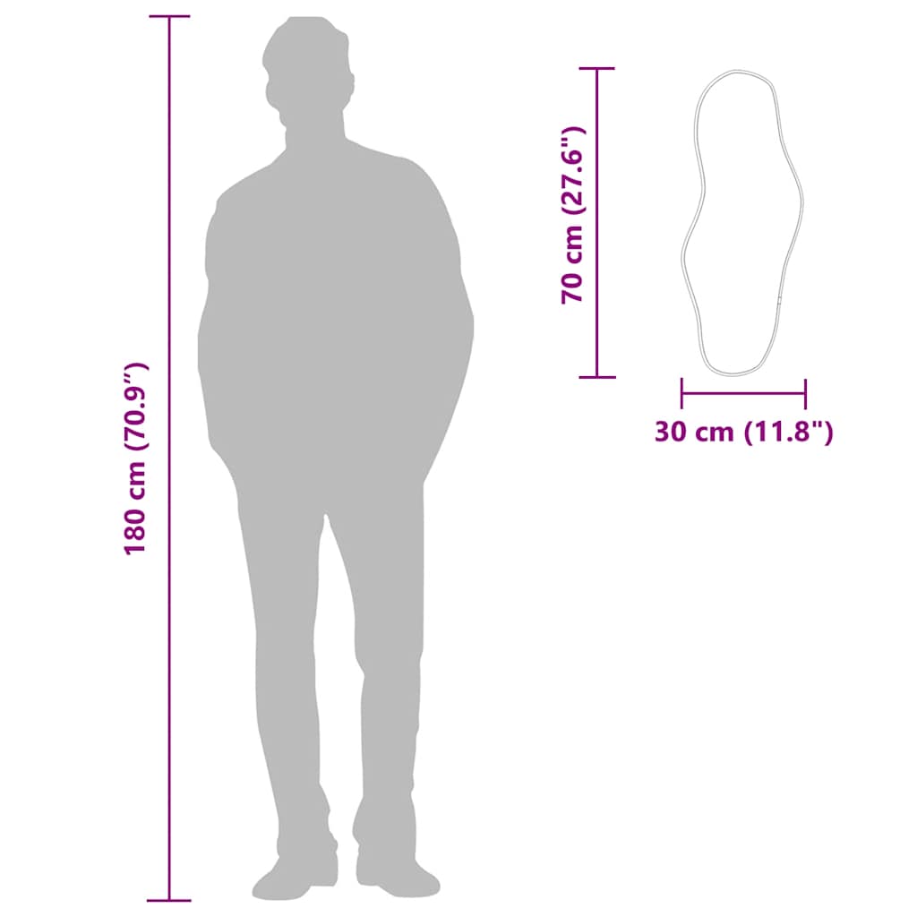 Wandspiegel 70x30 cm zilverkleurig is nu te koop bij PeponiXL, paradijselijk wonen!