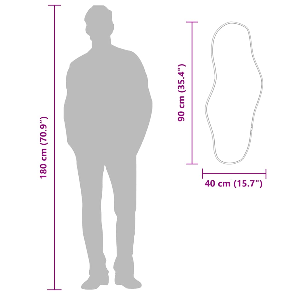 Wandspiegel 90x40 cm zilverkleurig is nu te koop bij PeponiXL, paradijselijk wonen!