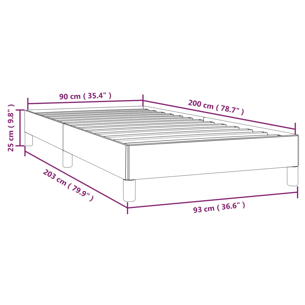 Bedframe kunstleer cappuccinokleurig 90x200 cm is nu te koop bij PeponiXL, paradijselijk wonen!