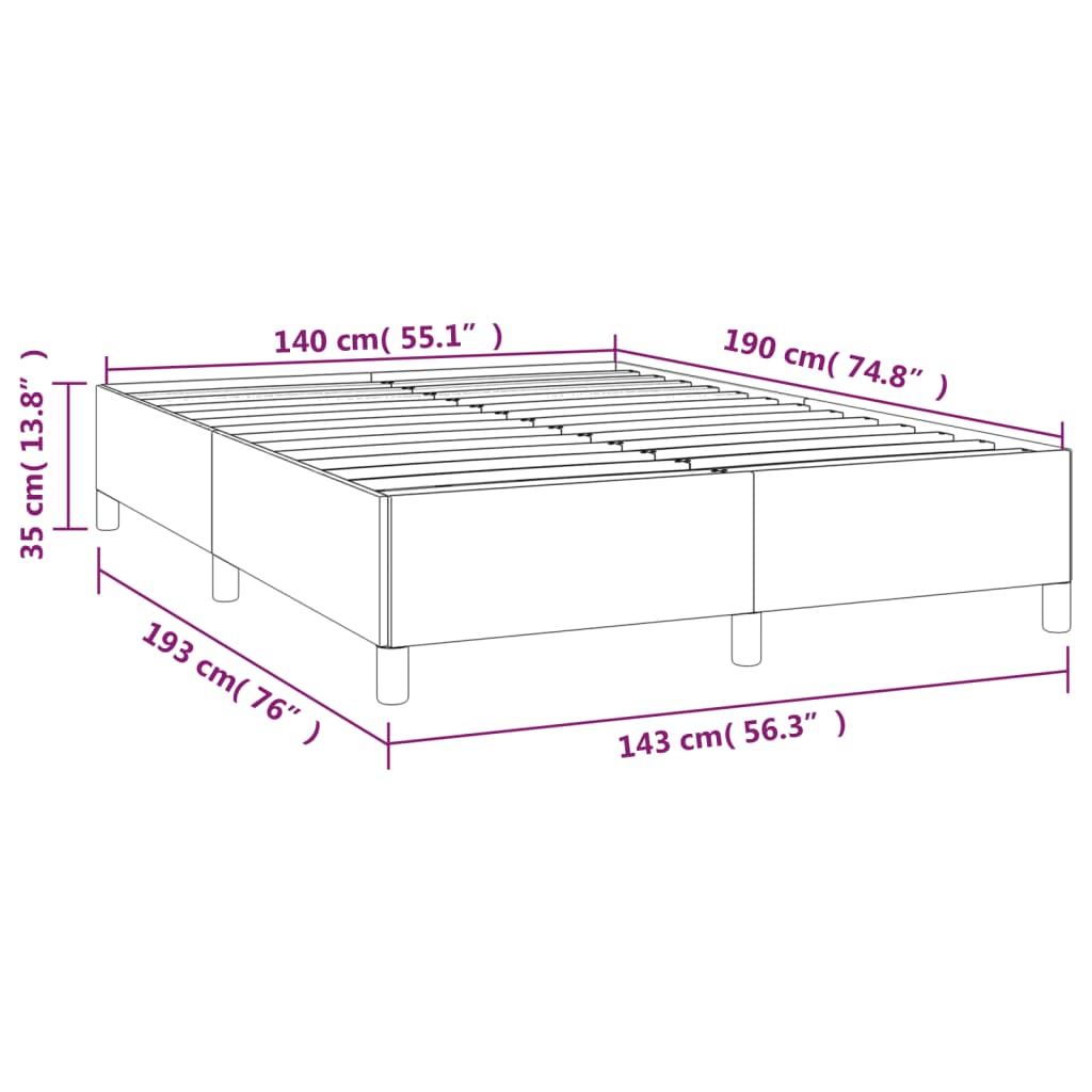 Bedframe zonder matras stof crèmekleurig 140x190 cm is nu te koop bij PeponiXL, paradijselijk wonen!