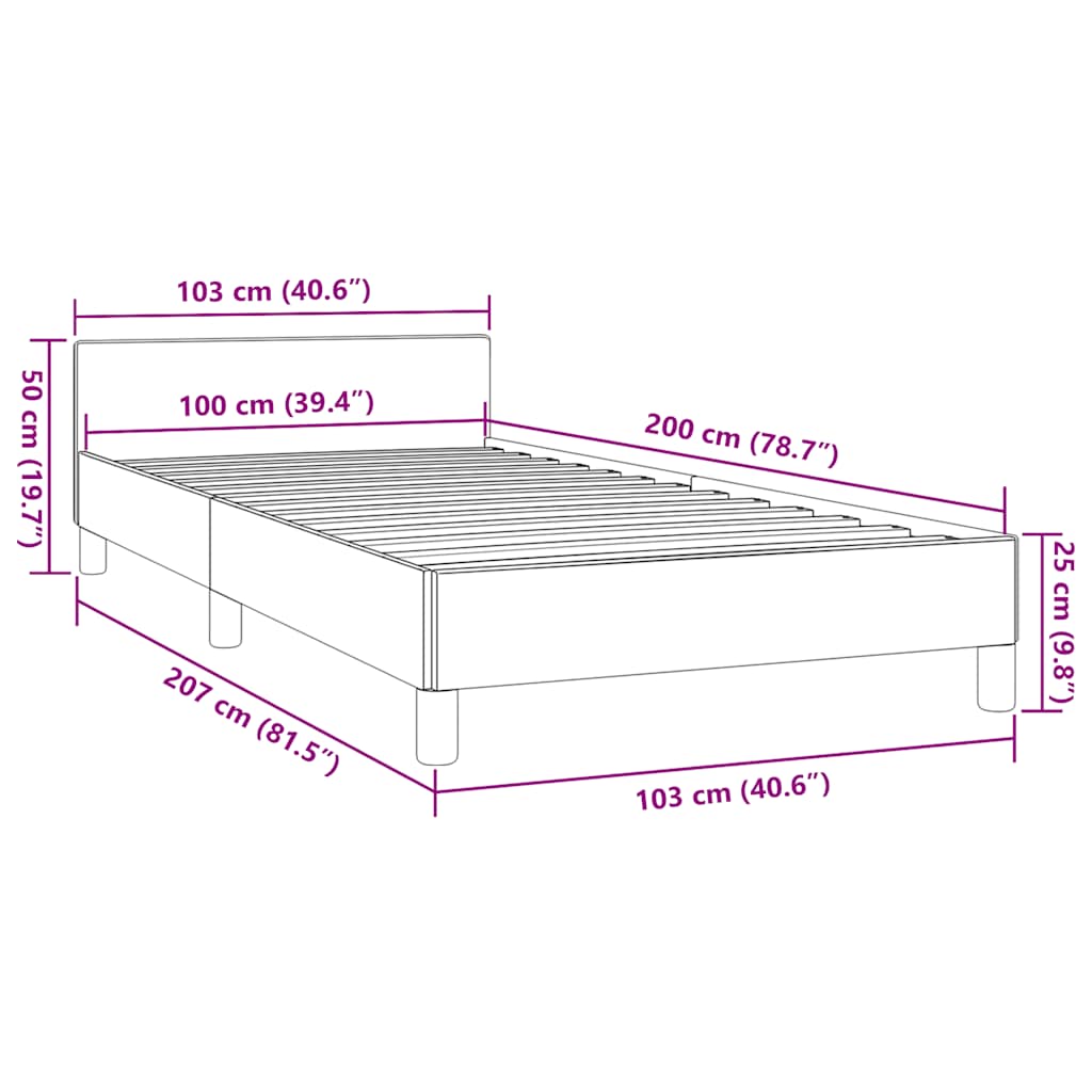 Bedframe zonder matras 100x200 cm stof taupe is nu te koop bij PeponiXL, paradijselijk wonen!