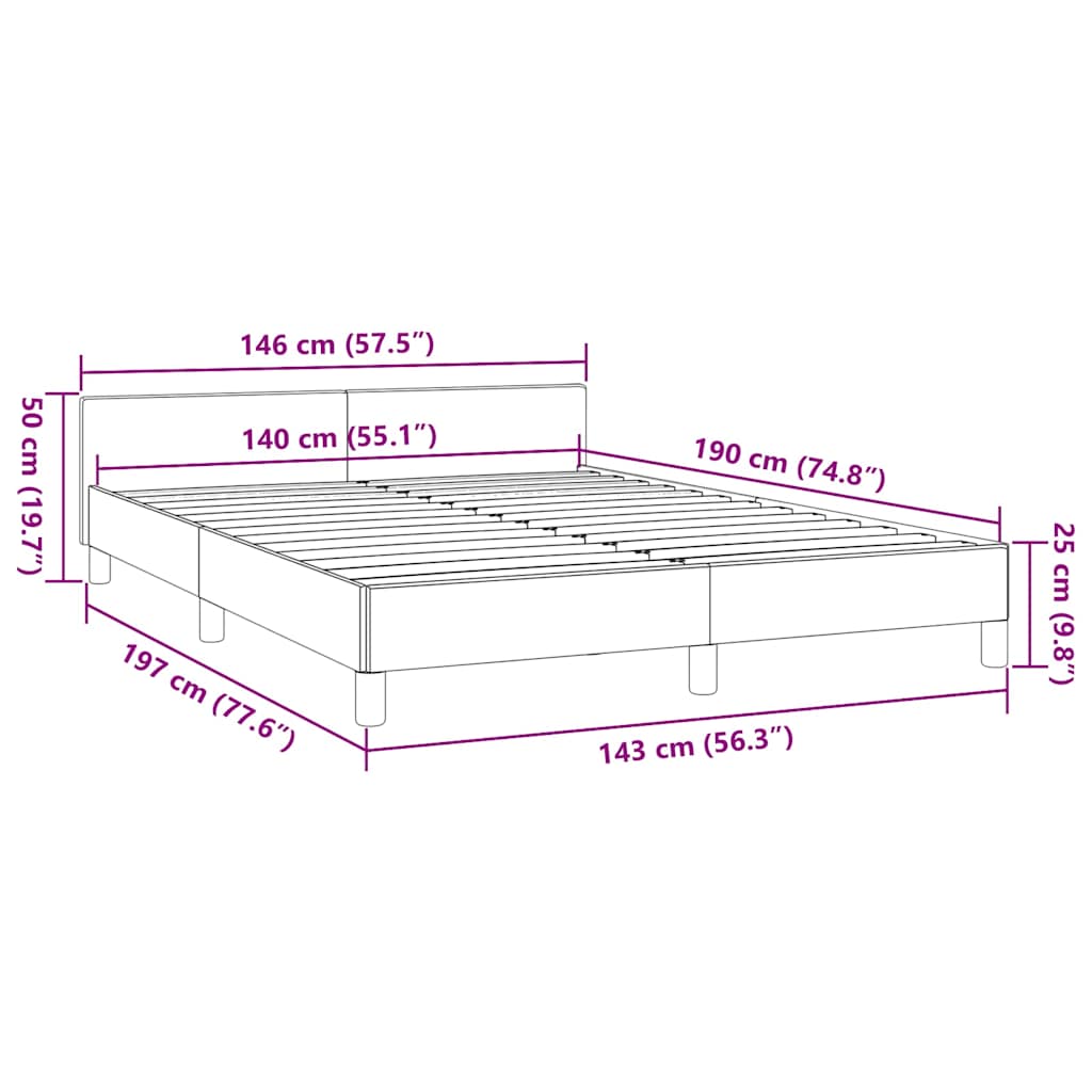 Bedframe zonder matras stof zwart 140x190 cm is nu te koop bij PeponiXL, paradijselijk wonen!