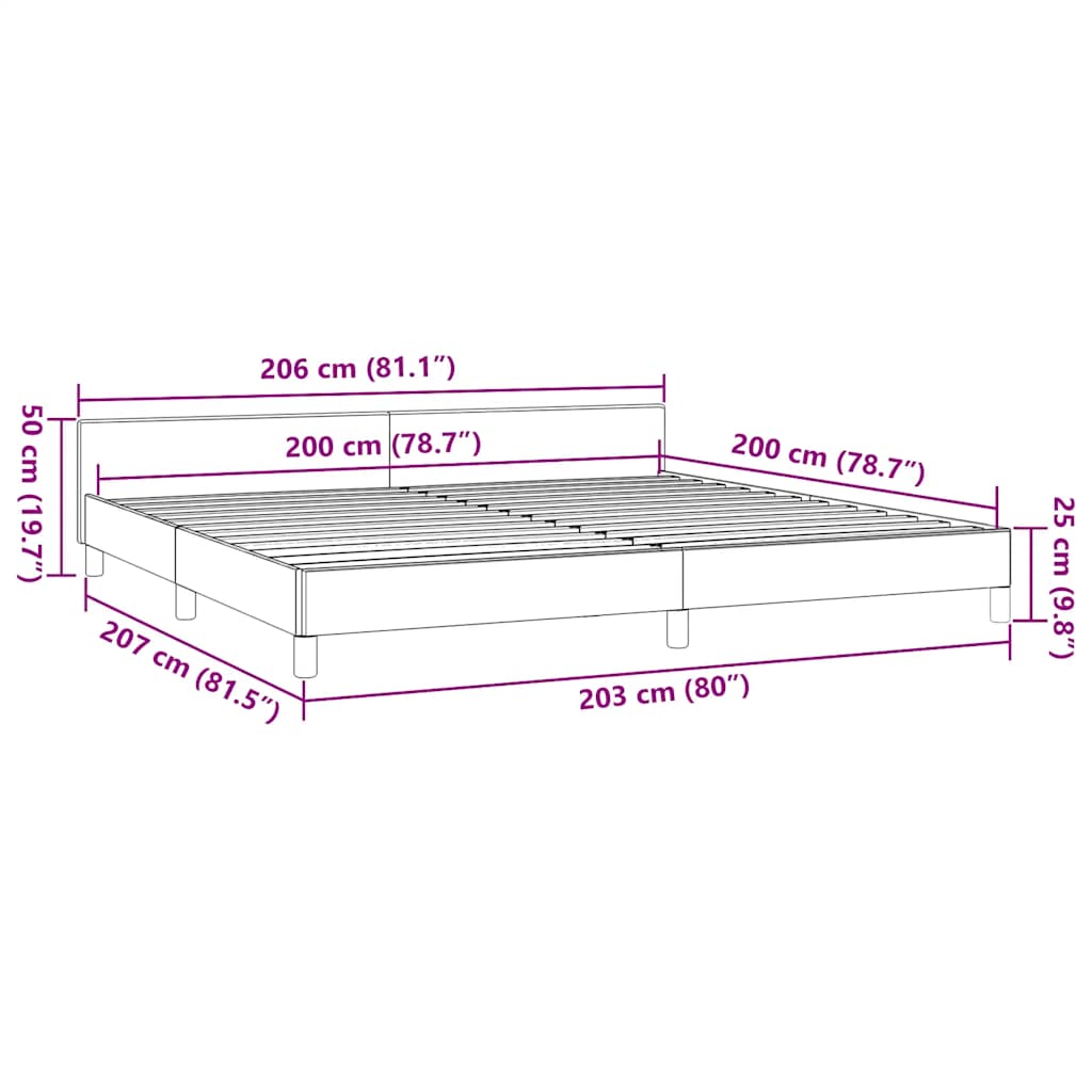 Bedframe zonder matras stof taupe 200x200 cm is nu te koop bij PeponiXL, paradijselijk wonen!
