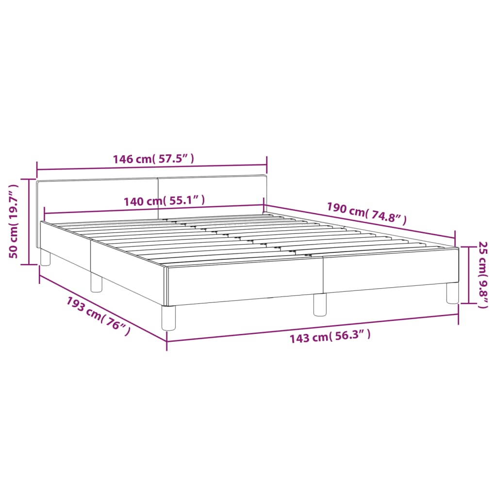 Bedframe met hoofdeinde zonder matras 140x190 cm wit is nu te koop bij PeponiXL, paradijselijk wonen!
