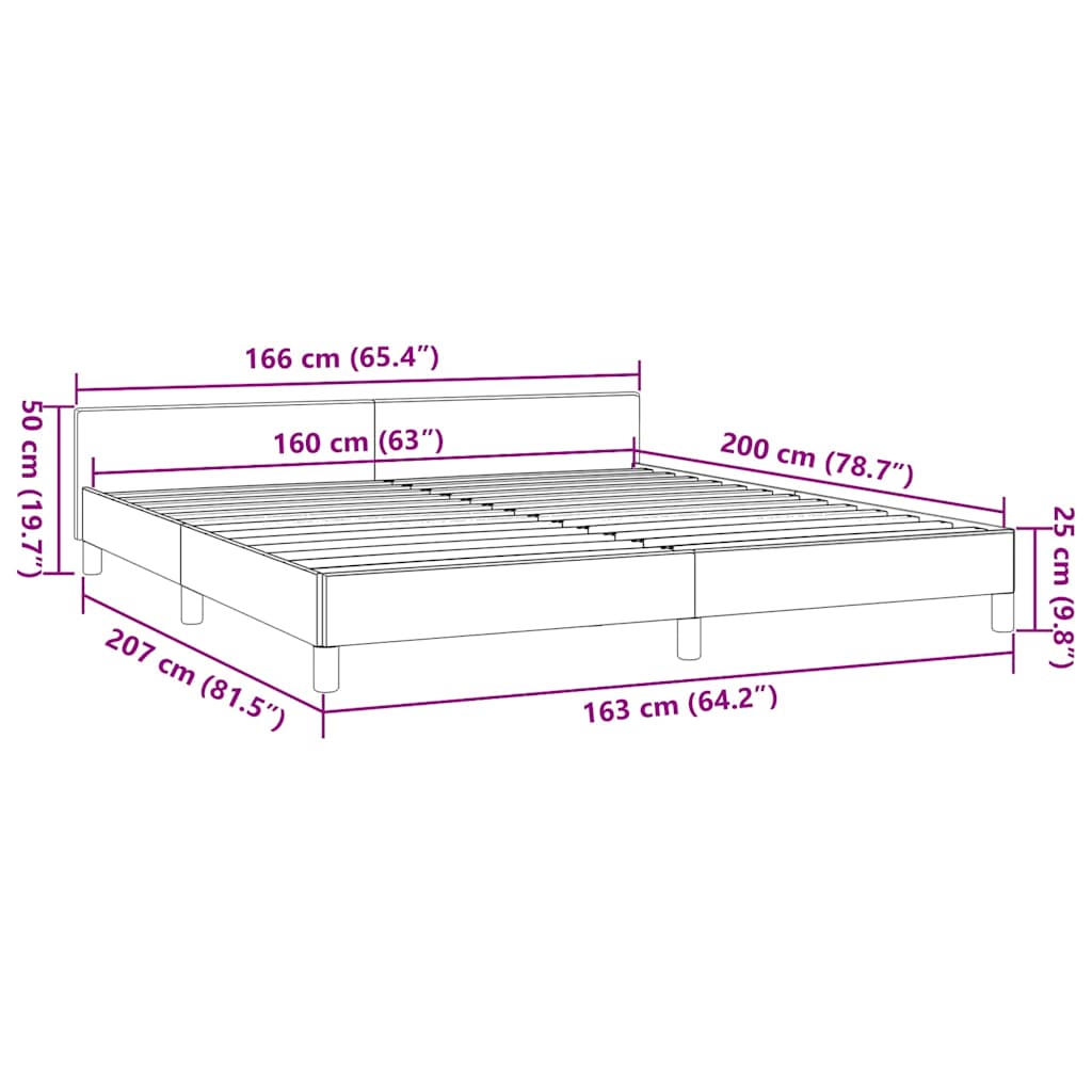 Bedframe met hoofdeinde zonder matras 160x200 cm zwart is nu te koop bij PeponiXL, paradijselijk wonen!