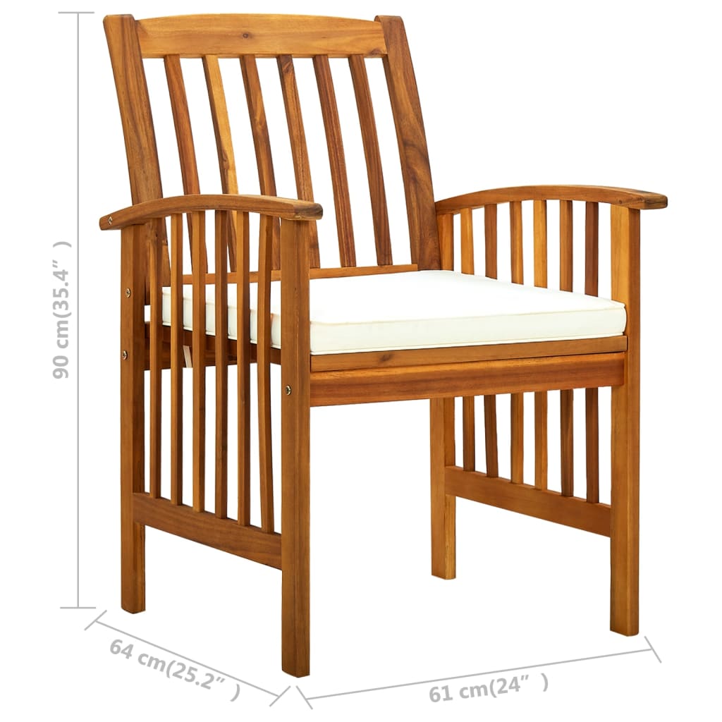 Tuinstoelen 4 stuks met kussens, massief acaciahout is nu te koop bij PeponiXL, paradijselijk wonen!