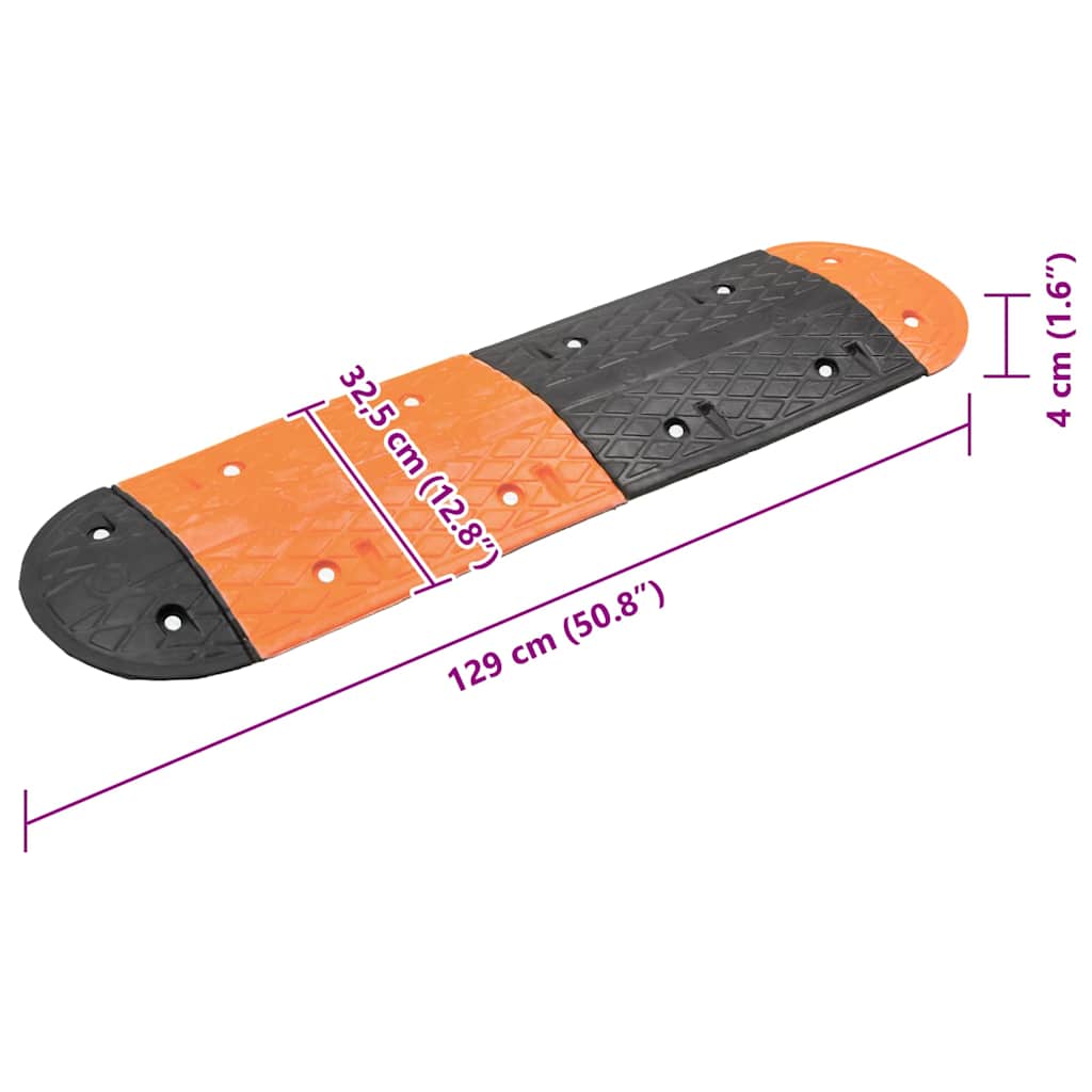 Verkeersdrempel 129x32,5x4 rubber geel en zwart is nu te koop bij PeponiXL, paradijselijk wonen!