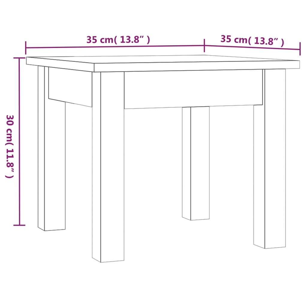 Salontafel 35x35x30 cm massief grenenhout honingbruin is nu te koop bij PeponiXL, paradijselijk wonen!