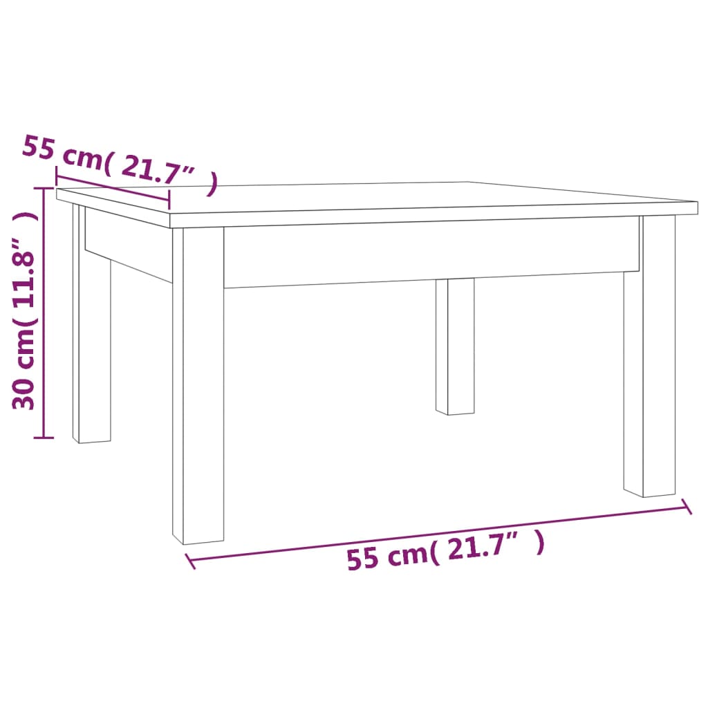 Salontafel 55x55x30 cm massief grenenhout is nu te koop bij PeponiXL, paradijselijk wonen!