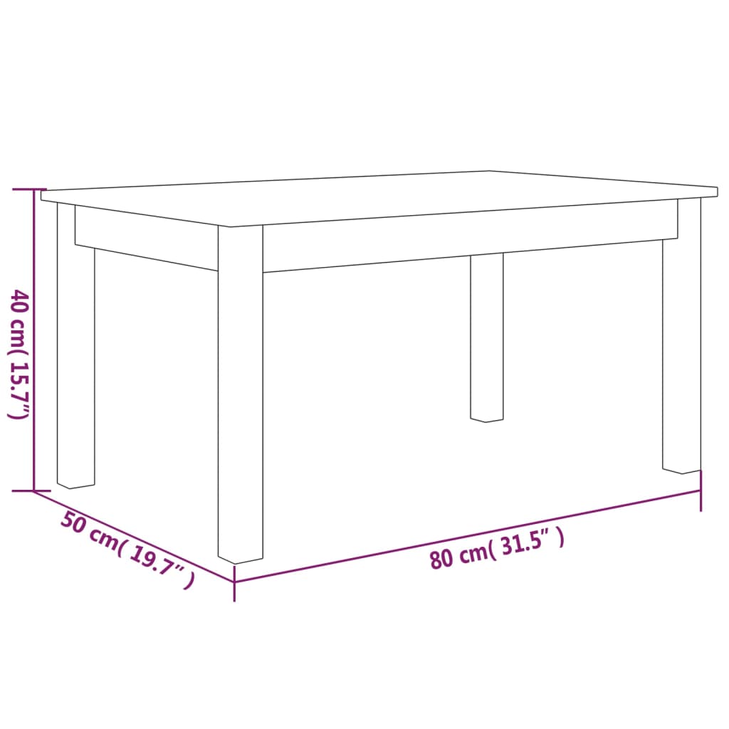 Salontafel 80x50x40 cm massief grenenhout is nu te koop bij PeponiXL, paradijselijk wonen!