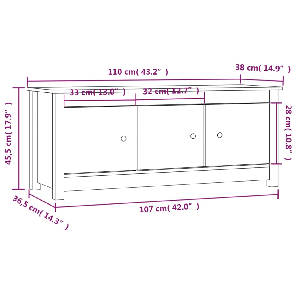 Schoenenkast 110x38x45,5 cm massief grenenhout is nu te koop bij PeponiXL, paradijselijk wonen!