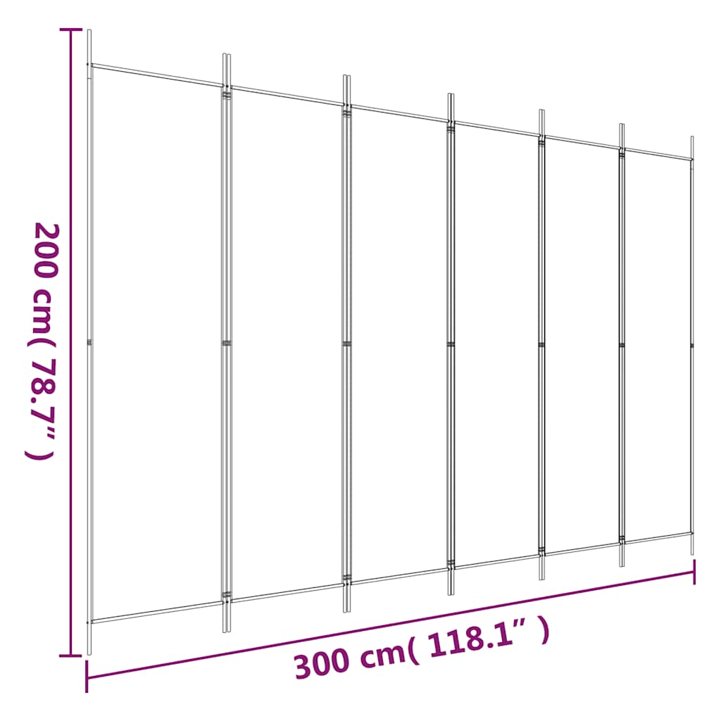 Kamerscherm met 6 panelen 300x200 cm stof zwart is nu te koop bij PeponiXL, paradijselijk wonen!
