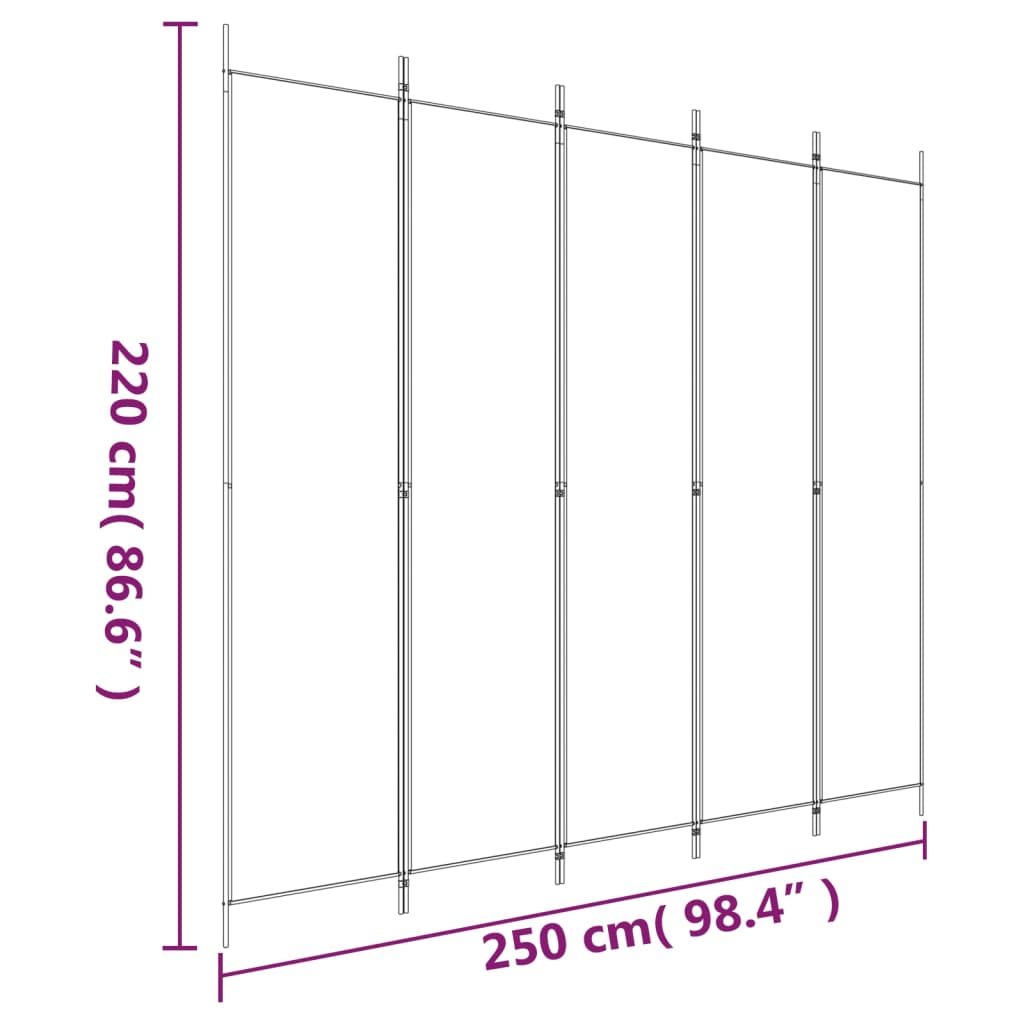 Kamerscherm met 5 panelen 250x220 cm stof bruin is nu te koop bij PeponiXL, paradijselijk wonen!