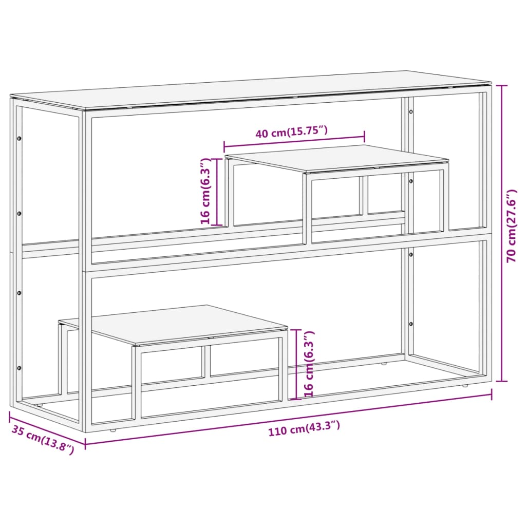Wandtafel roestvrijstaal en gehard glas goudkleurig is nu te koop bij PeponiXL, paradijselijk wonen!