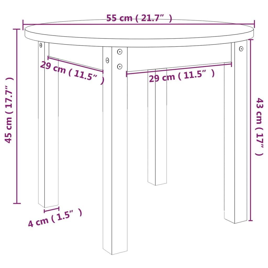 Salontafel Ø 55x45 cm massief grenenhout honingbruin is nu te koop bij PeponiXL, paradijselijk wonen!