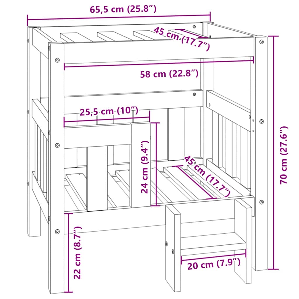Hondenmand 65,5x50,5x70 cm massief grenenhout wit is nu te koop bij PeponiXL, paradijselijk wonen!