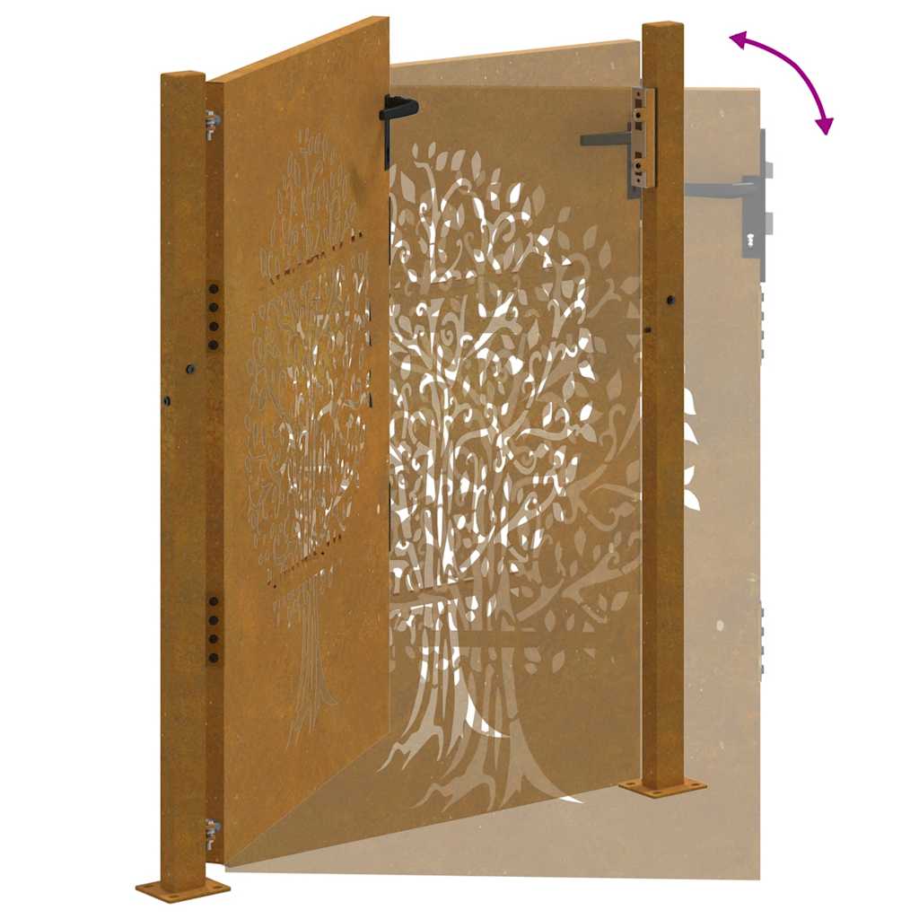 Poort 100x150 cm boomontwerp cortenstaal is nu te koop bij PeponiXL, paradijselijk wonen!