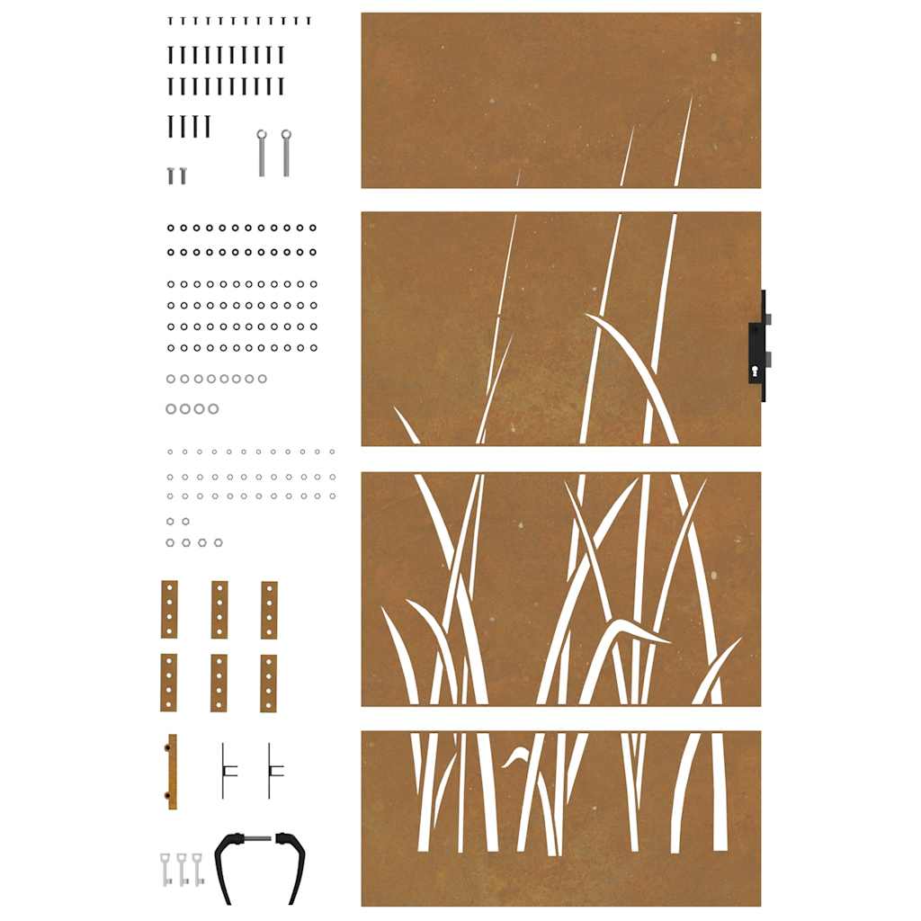 Poort 85x175 cm grasontwerp cortenstaal is nu te koop bij PeponiXL, paradijselijk wonen!