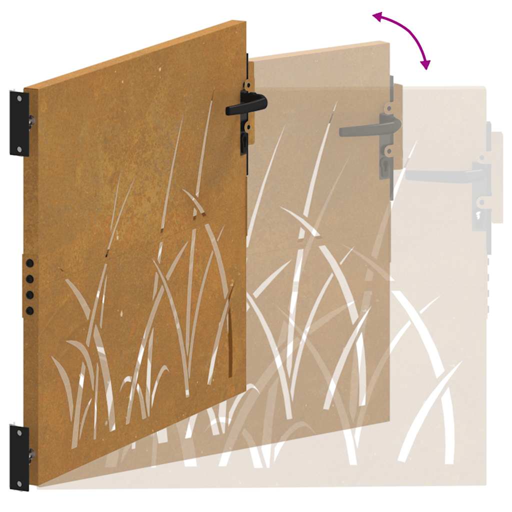 Poort 100x100 cm grasontwerp cortenstaal is nu te koop bij PeponiXL, paradijselijk wonen!