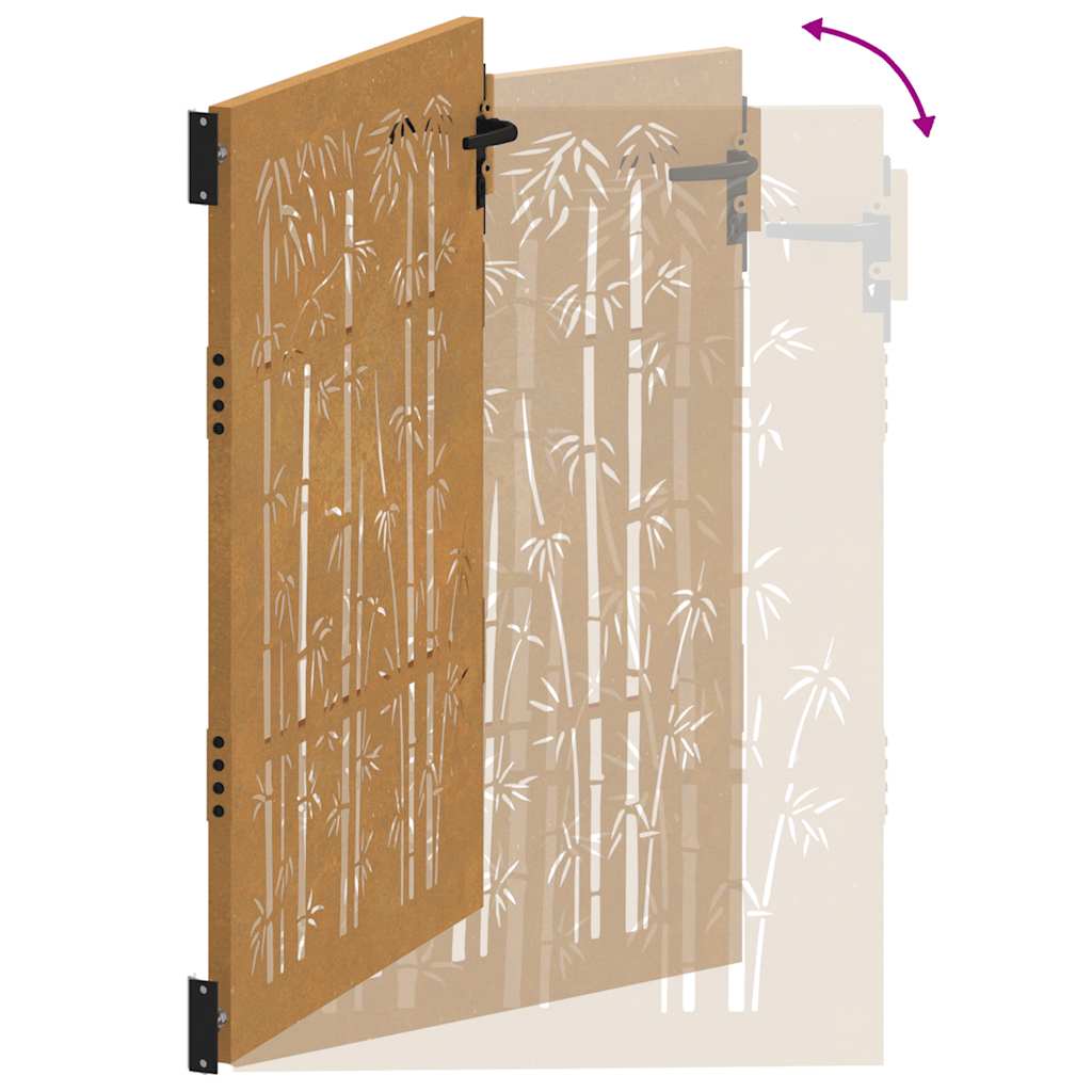 Poort 100x150 cm bamboe-ontwerp cortenstaal is nu te koop bij PeponiXL, paradijselijk wonen!