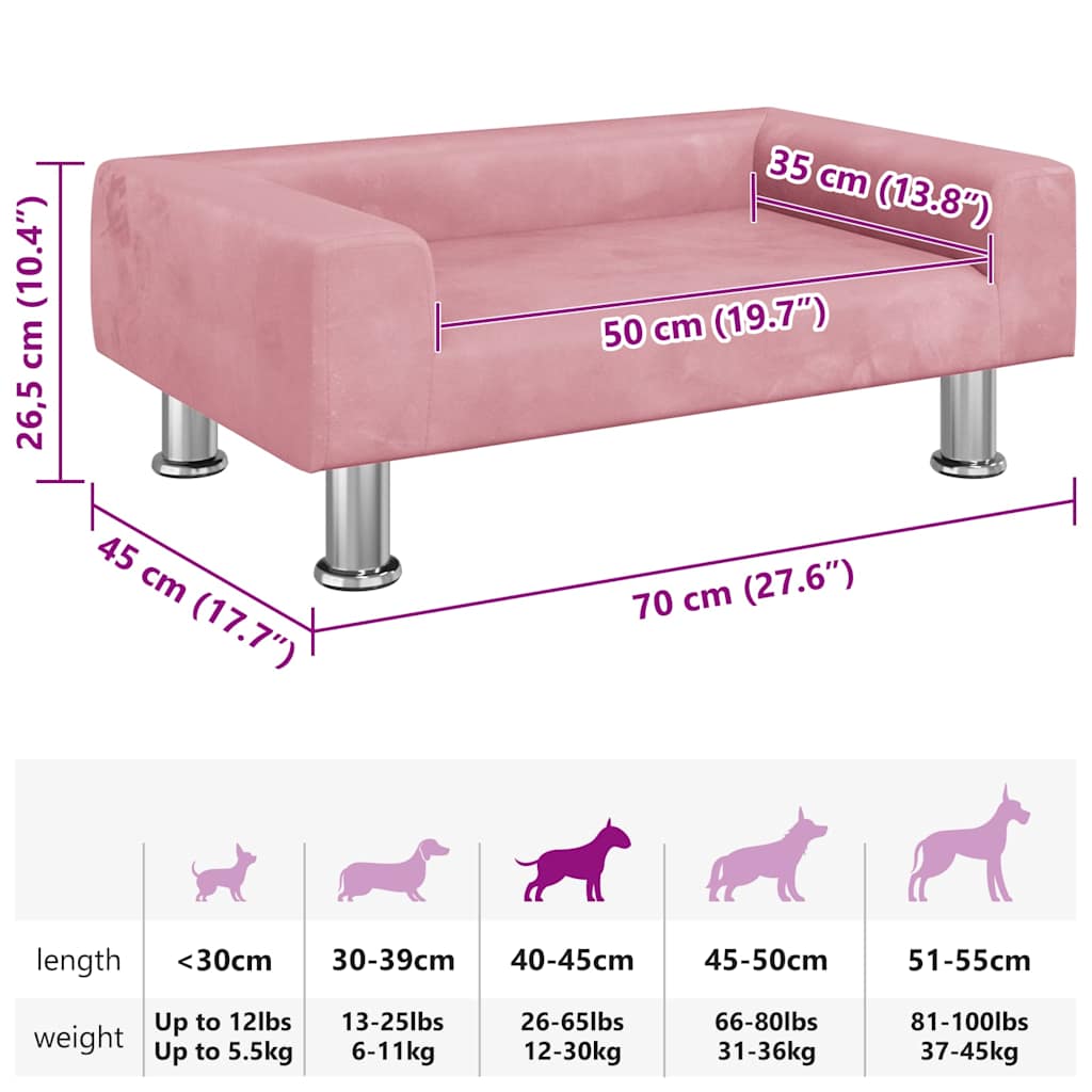 Hondenmand 70x45x26,5 cm fluweel roze is nu te koop bij PeponiXL, paradijselijk wonen!