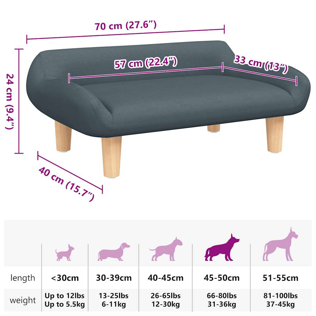 Hondenmand 70x40x24 cm stof donkergrijs is nu te koop bij PeponiXL, paradijselijk wonen!