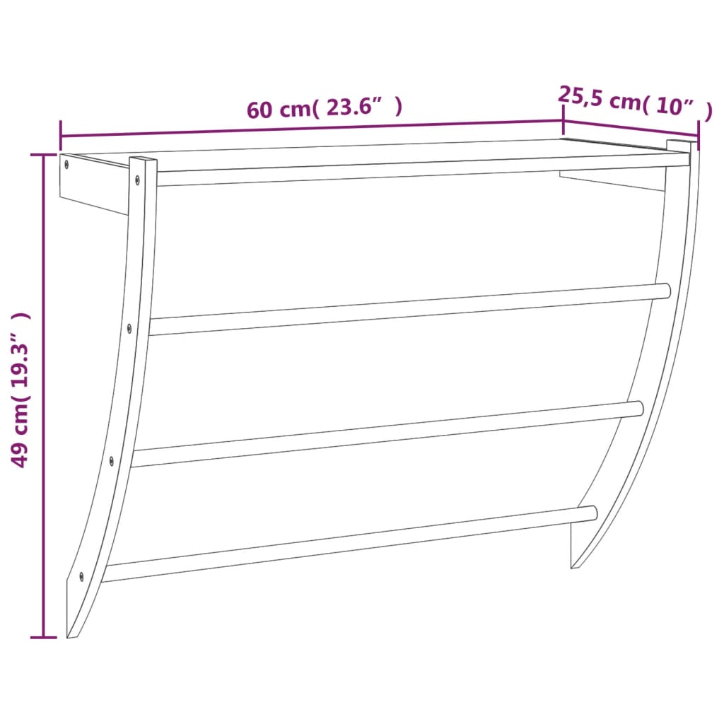 Handdoekenrek 60x25,5x49 cm massief walnotenhout is nu te koop bij PeponiXL, paradijselijk wonen!