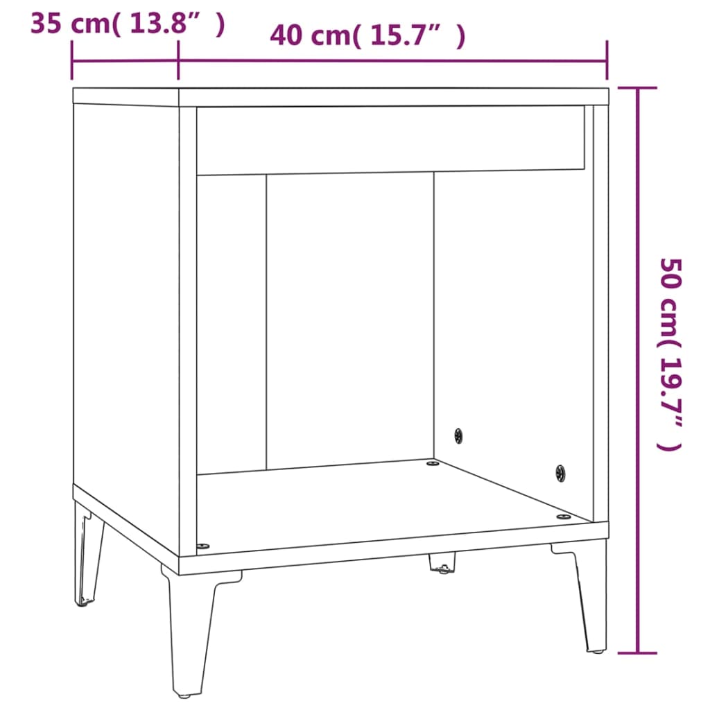 Nachtkastjes 2 st 40x35x50 cm sonoma eikenkleurig is nu te koop bij PeponiXL, paradijselijk wonen!
